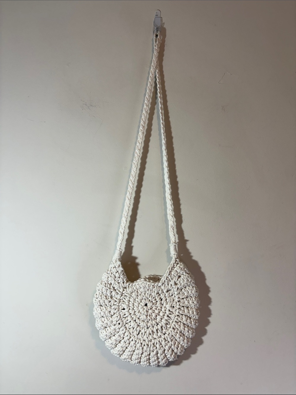 Rainbow Mandala Medallion Crochet Macrame Knit Woven Handmade Crossbody Bag - Picture 3 of 5